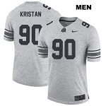 Men's NCAA Ohio State Buckeyes Bryan Kristan #90 College Stitched Authentic Nike Gray Football Jersey WG20H10YE